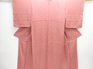 未使用品　花模様織り出し一つ紋色無地着物